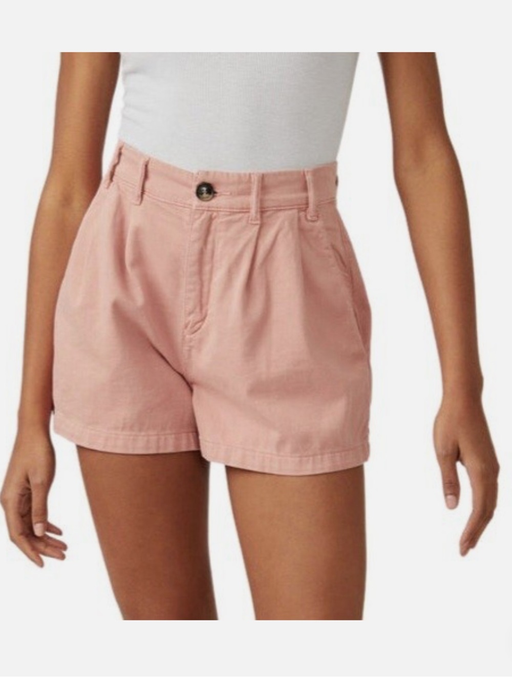 Free People size 6 peach Billie front pleated Chino shorts